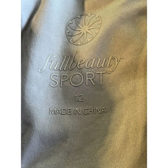 Fullbeauty Sport Logo 12 Purple Print Contrast Inlay Detail Active Yoga Leggings - Picture 4 of 4